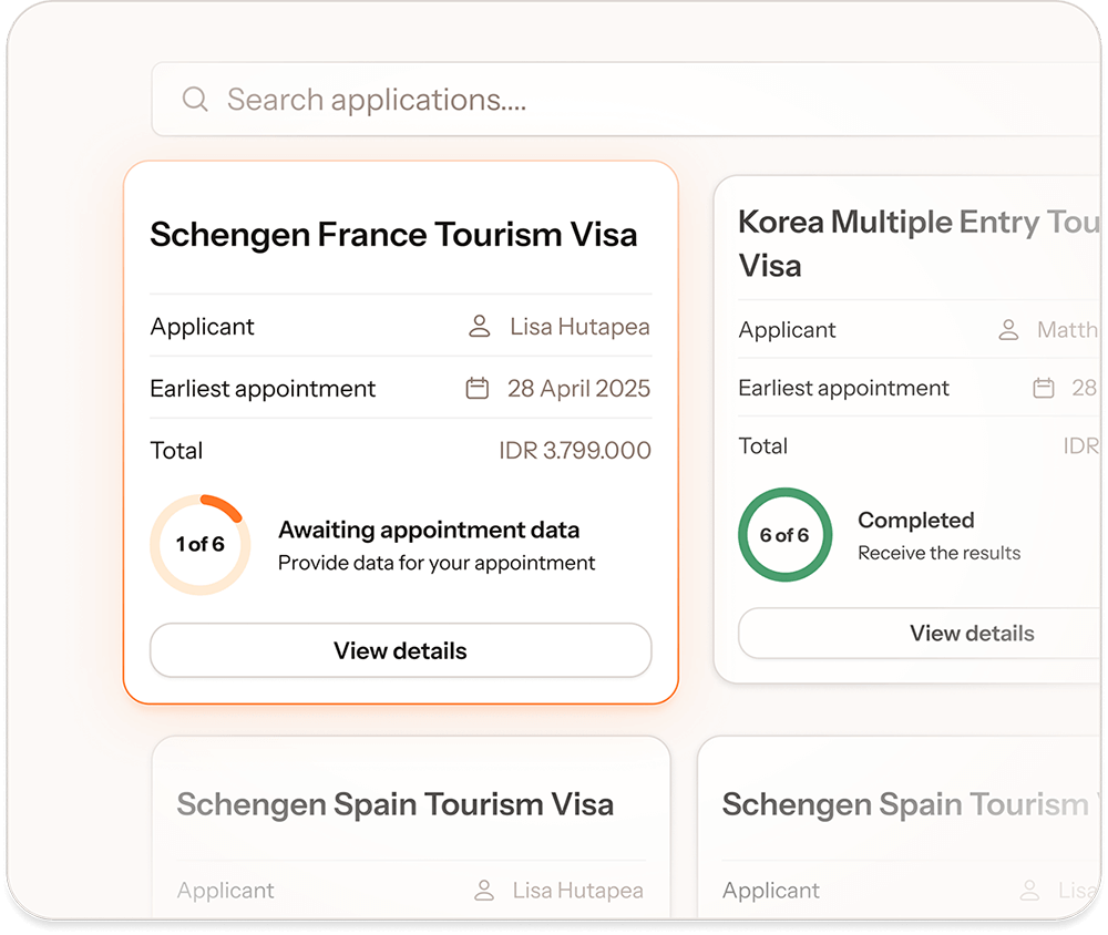 Track your visa applications preview